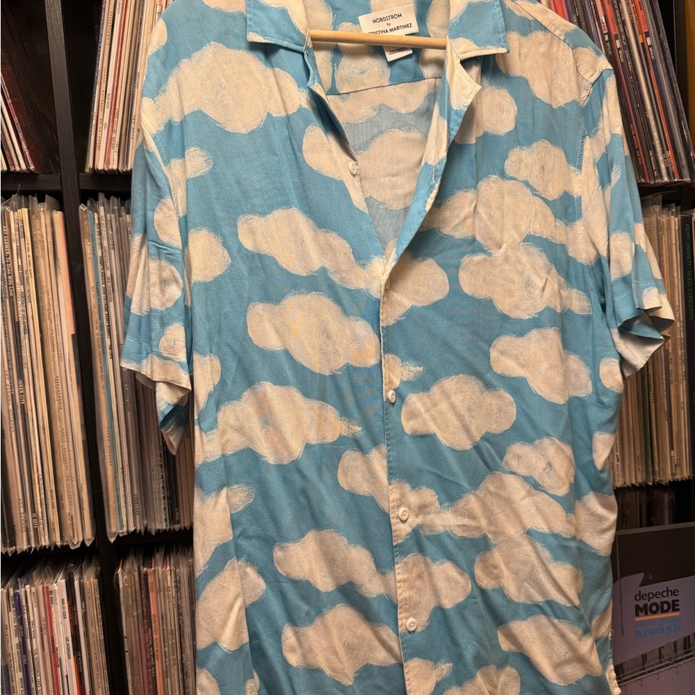 Nordstrom Blue and White Casual Button Down Shirt